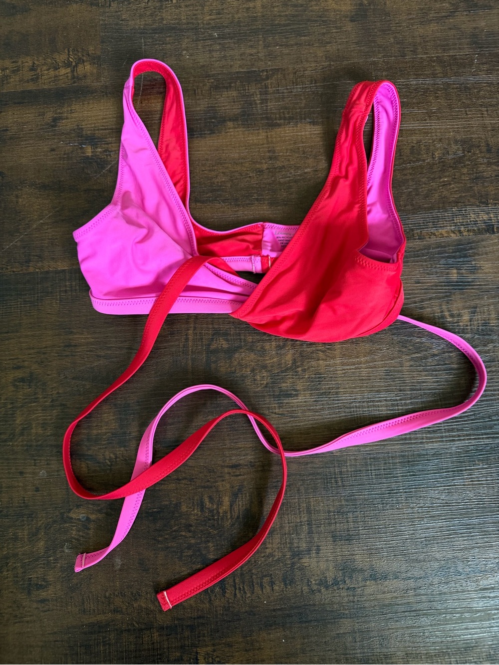 Lovers + Friends Two-Tone Pink & Red Bralette
